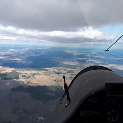 Flugwegposition um 14:45:47: Aufgenommen in der Nähe von Okres Tachov, Tschechien in 2342 Meter